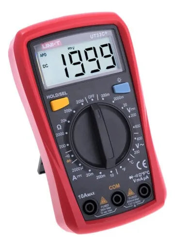 Multímetro digital UNI-T UT33C+ 600V AC/DC medición de temperatura CAT II 600V